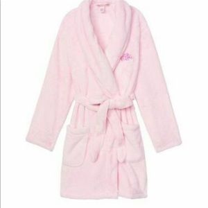 Vs short robe cozy faux fur pink sz m lg